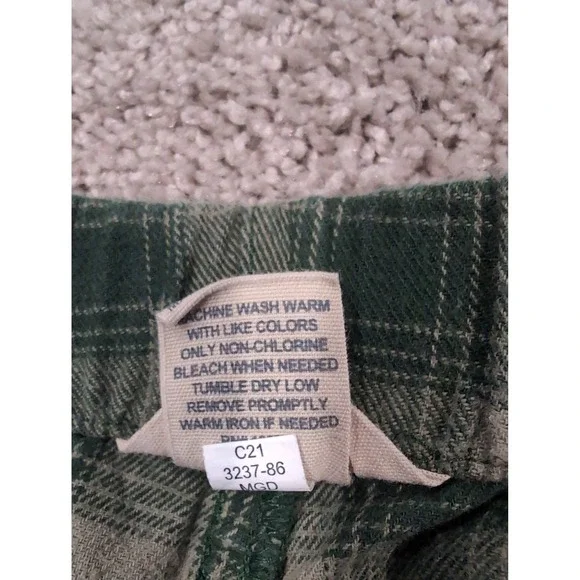 Duluth Trading Co Mens Green Plaid Cargo Lounge Pants L x 32 Cotton 3237-86 - Picture 3 of 8